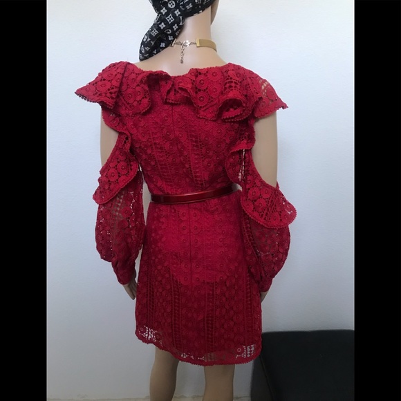 Stunning Alexis S deep red lace dress new - Picture 10 of 14